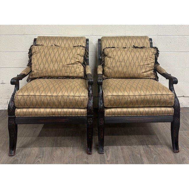 French Vintage c.r. Laine French Louis XVI Style Designer Accent Chairs - Pair For Sale - Image 3 of 17