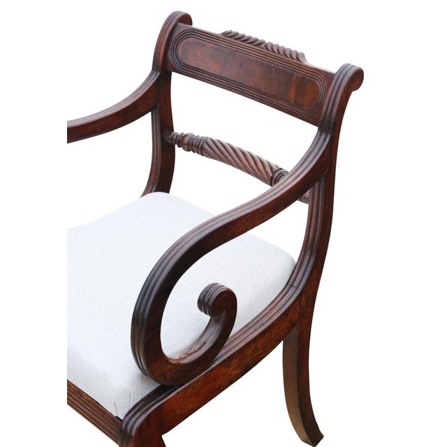 Antique Georgian Regency Mahogany Dining and Carver Chairs, 1825, Set of 8 For Sale - Image 6 of 11