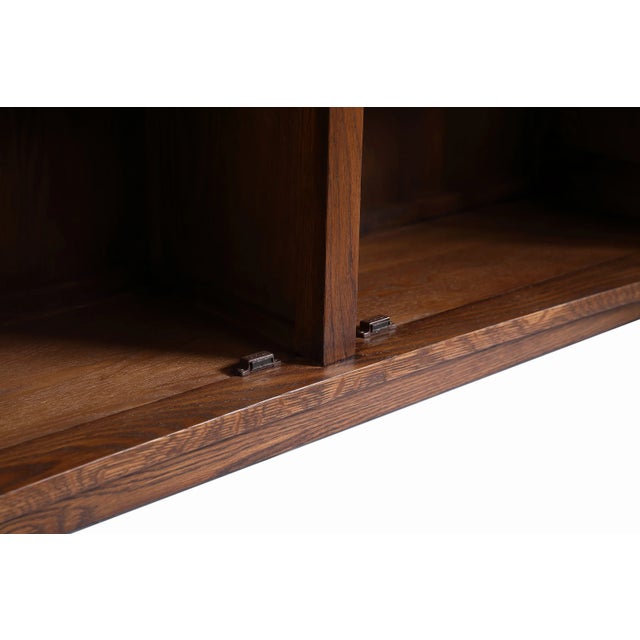 Wood Mission Solid Oak Double Door Bookcase - Walnut For Sale - Image 7 of 11
