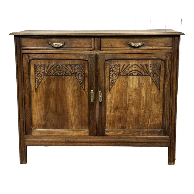 Art Deco Rustic Sideboard in Chestnut, 1930s For Sale