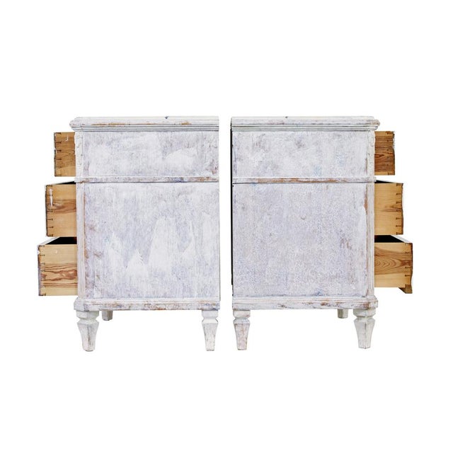 Swedish White Painted Chest of Drawers, 1880, Set of 2 For Sale - Image 6 of 10