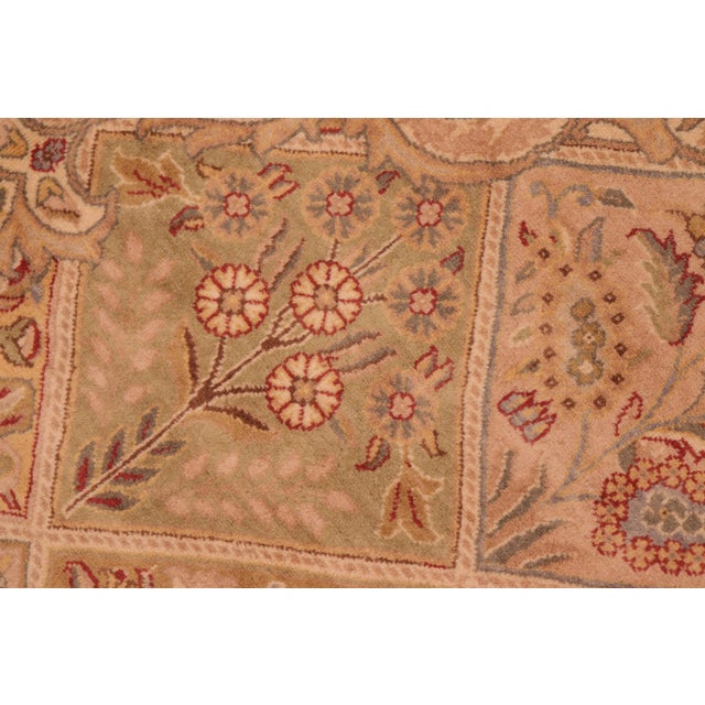 Floral 1990's Medallion Pak-Persian Taupe/Green Wool Rug - 6'3'' X 9'4'' For Sale In New York - Image 6 of 9