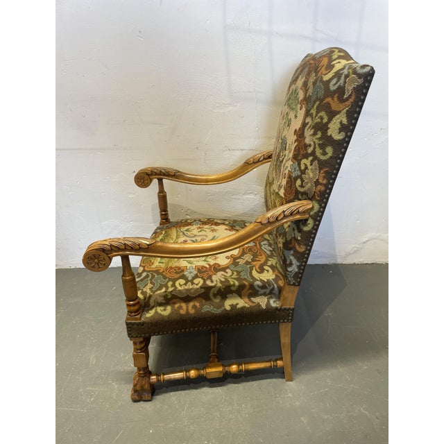 Gold Antique Historicist Tapestry Armchair For Sale - Image 8 of 10