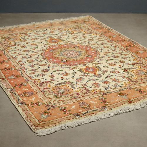 Beige Antique Tabriz Rug in Cotton and Wool For Sale - Image 8 of 8