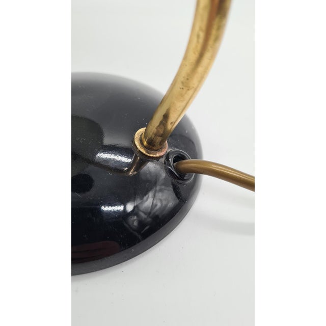 Model 6781 Table Lamp in Black Metal and Brass attributed to C. Dell for Kaiser Idell, Germany, 1950s For Sale - Image 10 of 11