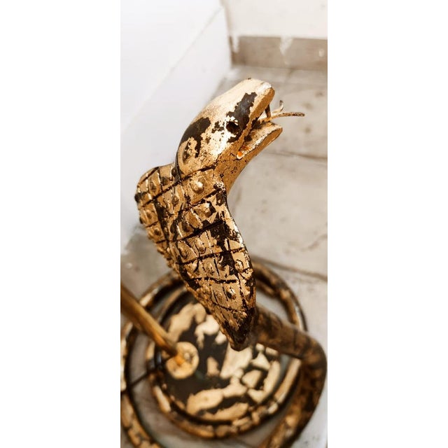 Brass Palm Floor Lamp with Cobra For Sale - Image 9 of 18