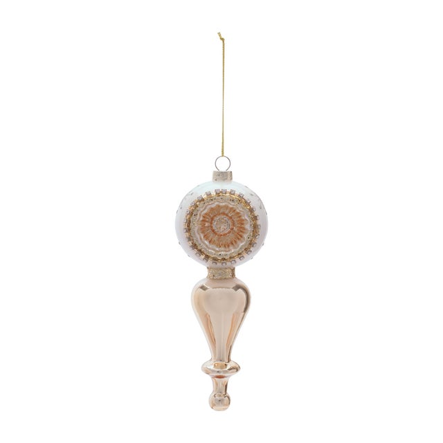 Contemporary Glass Finial Reflector Ornament Set of 12 For Sale - Image 3 of 4