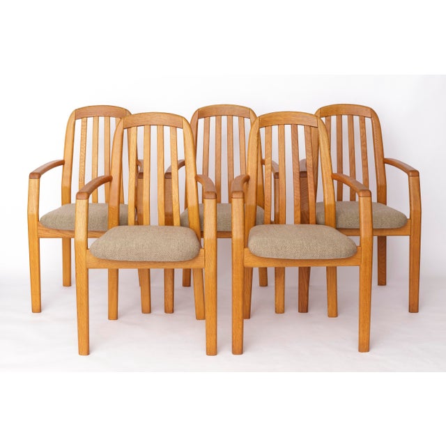 Vintage Danish Oak Armchairs from Dyrlund, 1970s, Set of 5 For Sale - Image 13 of 13