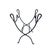 Metal Black Wrought Iron Folding Firewood Log Holder With Scroll Handles For Sale - Image 7 of 10