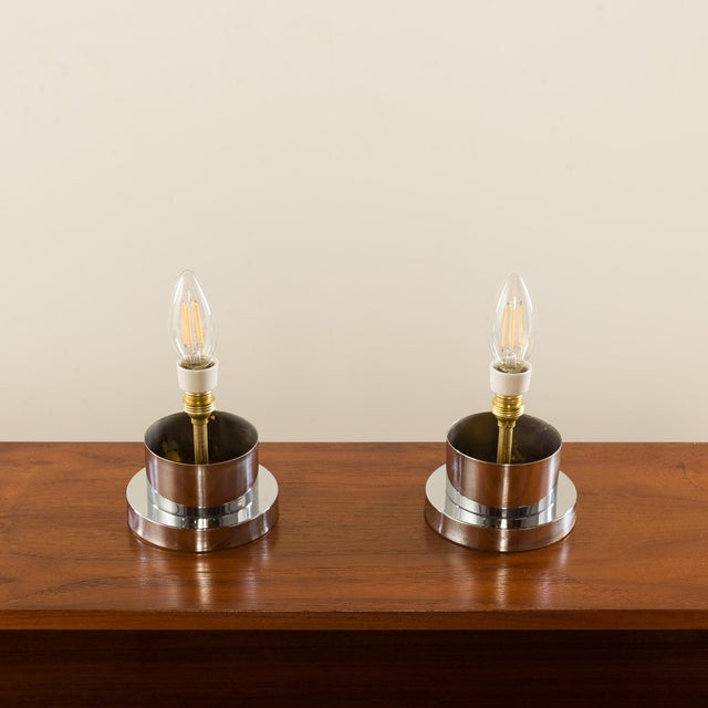 Silver Space Age Murano Glass Table Lamps from Guzzini, Italy, 1970s, Set of 2 For Sale - Image 8 of 9