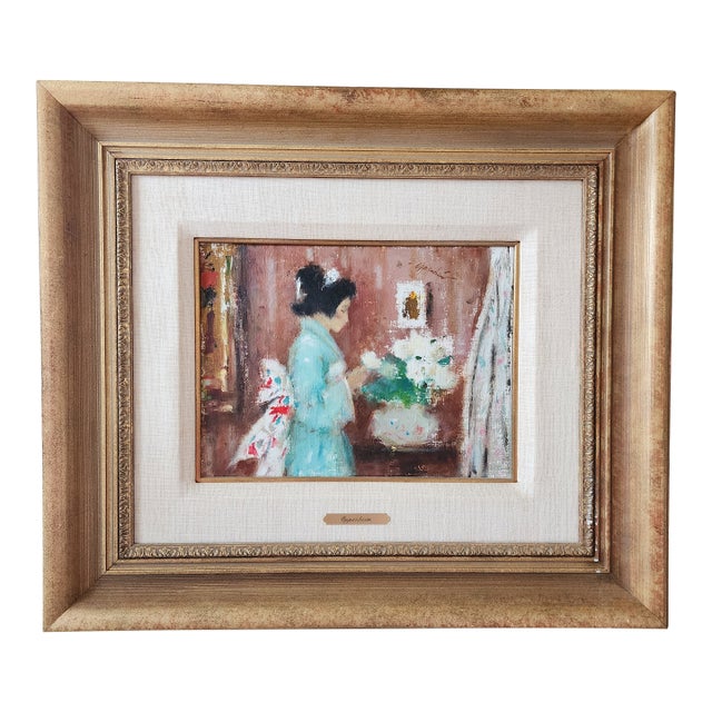 Samuel Edmund Oppenheim Painting of a Geisha For Sale