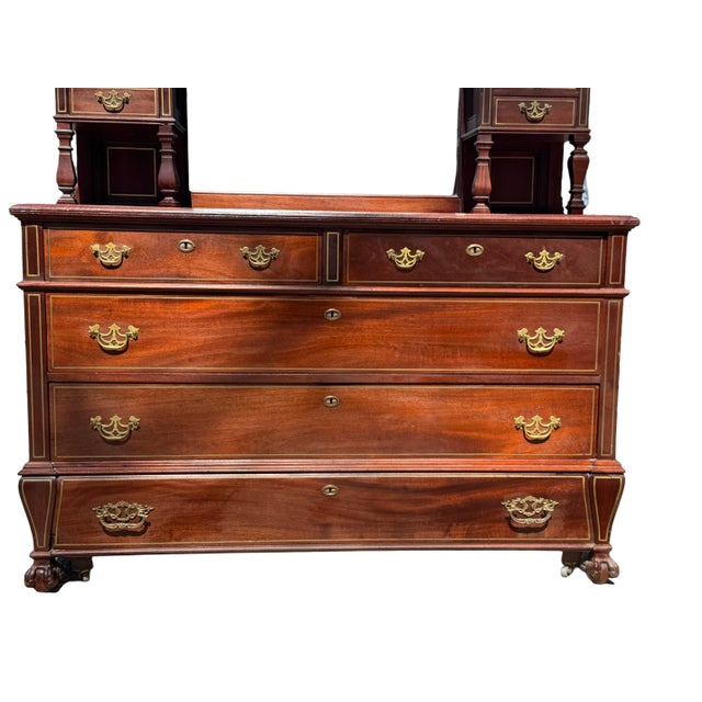 Early 19th Century Antique American Classical Mahogany Dressing Chest For Sale - Image 5 of 8
