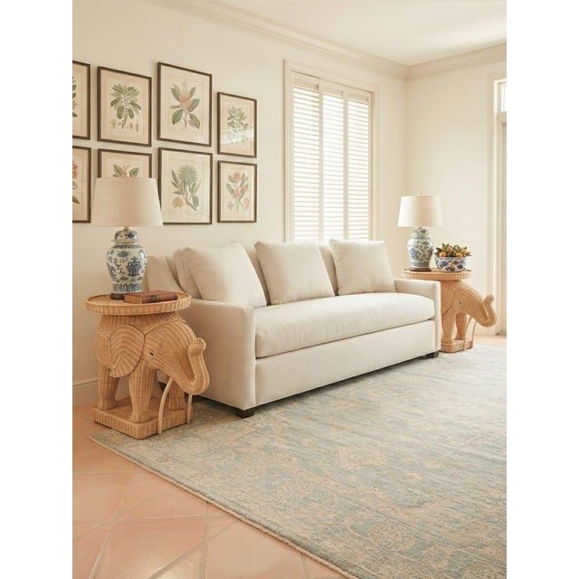 Pair of Vintage Woven Wicker Elephant Side Tables For Sale - Image 11 of 12