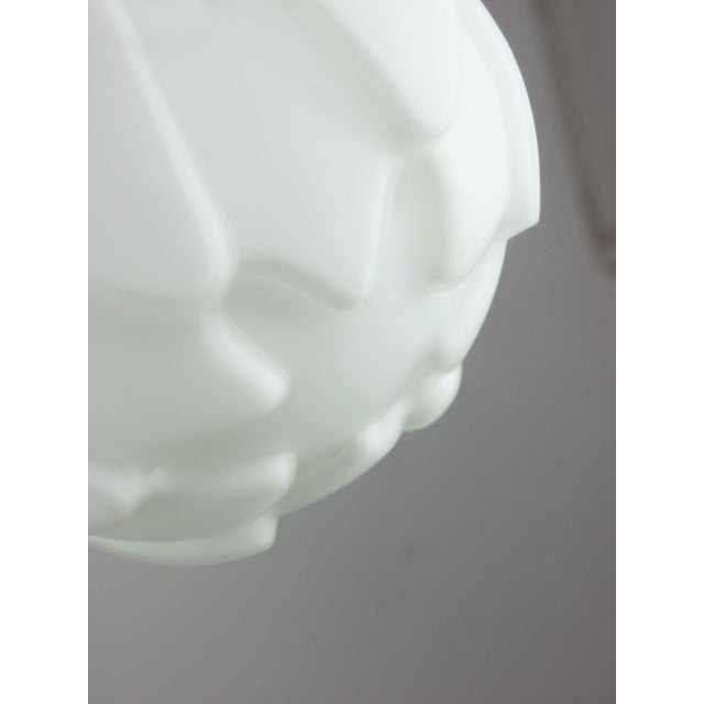 Mid-Century Modern Italian Pendant Lamp in Brass and Opaline For Sale - Image 13 of 15