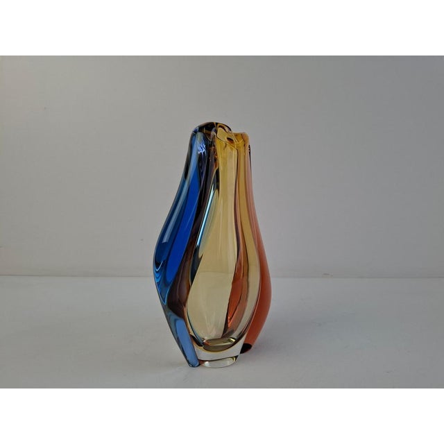 Mid-Century Modern Czech Art Glass Vase attributed to Hana Machovska Mstisov, 1960s For Sale - Image 9 of 18
