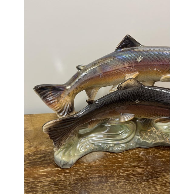 Large Sculptural Faience Fish by Hubert Bequet for Quaregnon, Belgium, 1960s For Sale - Image 6 of 12