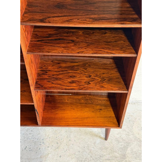 Rosewood Bookcase Unit With Tapered Legs Storage Display Denmark 1960s For Sale - Image 10 of 10