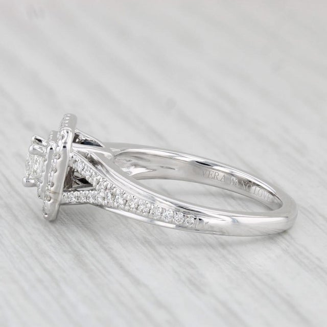 Vera Wang Vera Wang 0.57ctw Princess Halo Diamond Engagement Ring 14k White Gold Sz 6.25 For Sale - Image 4 of 10
