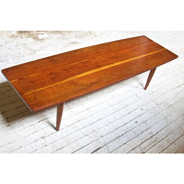 Arts & Crafts Vintage Studio Movement Coffee Table by Phillip Lloyd Powell in Cherry, 1960s For Sale - Image 3 of 4