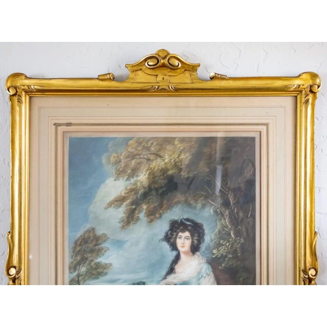 Giltwood Mezzotint of Thomas Gainsboroughs Mrs Richard Brinsley Sheridan For Sale - Image 4 of 8