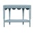 Wood Matthew Izzo Home Paloma Light Blue Rattan Demi Luna Console Table For Sale - Image 7 of 9