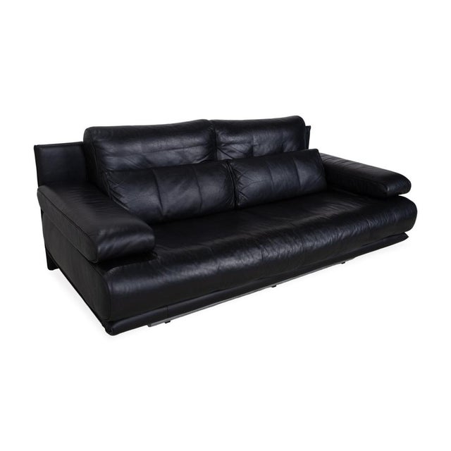 Modern Model 6500 2-Seater Sofa in Black Leather from Rolf Benz For Sale - Image 3 of 14