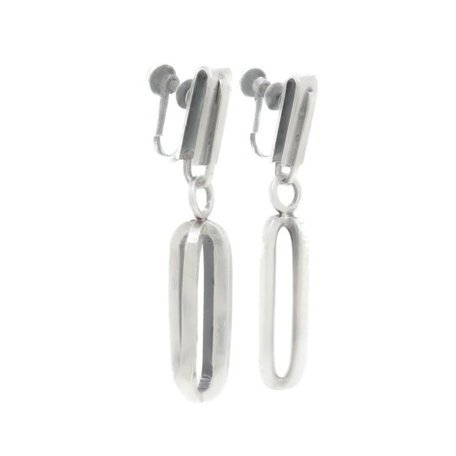 Vintage Mid-Century Modernist Paul Lobel Sterling Silver Drop / Dangle Earrings For Sale In Philadelphia - Image 6 of 11