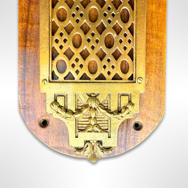 Early 20th Century Vintage French Bronze & Wood Decorative Wall Accent For Sale - Image 5 of 7