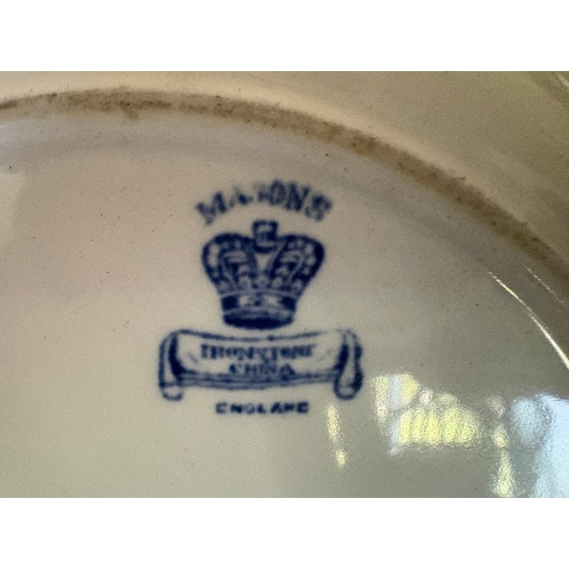 Ceramic Early 19th Century Mason's Blue Willow Ironstone Dinner Plate For Sale - Image 7 of 9