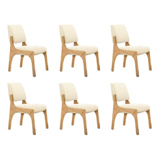 Arches II Dining Chairs in Oak and Bouclé from Insidherland, Set of 6 For Sale
