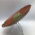 Very Mid-Century Modern brown copper paint over metal Ikebana vase with a twist turn locking plastic frog insert. The...