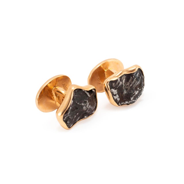Modern Men’s Jorge Adeler 18k Rose Gold Meteorite Nugget Cufflinks, A Pair For Sale - Image 3 of 8