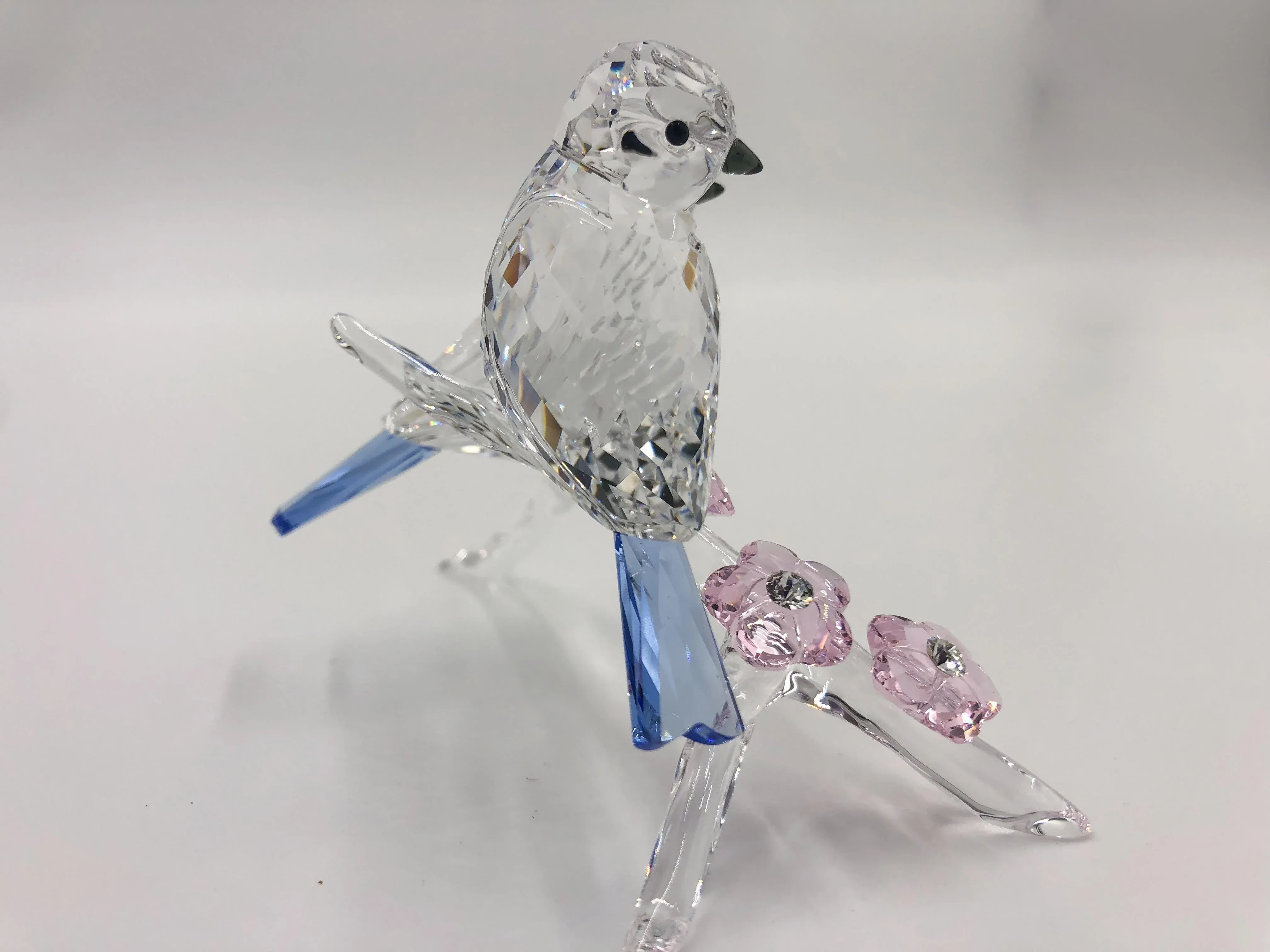 Contemporary Swarovski Blue Bird Couple Figurine | Chairish
