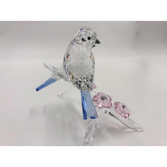 Traditional Contemporary Swarovski Blue Bird Couple Figurine For Sale - Image 3 of 5