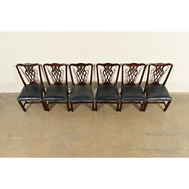1980s Councill Craftsmen Georgian Carved Mahogany Dining Chairs, Set of Six For Sale - Image 5 of 13