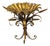 Vintage Italian Hollywood Regency Gold Gilt Tole Metal Iron Compote Centerpiece For Sale