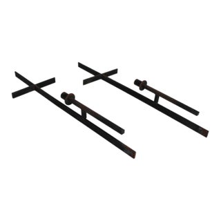 Vintage Wrought Iron Cross Candelabra Wall Sconces Attributed to Van Keppel-Green, a Pair, Circa 1960s For Sale