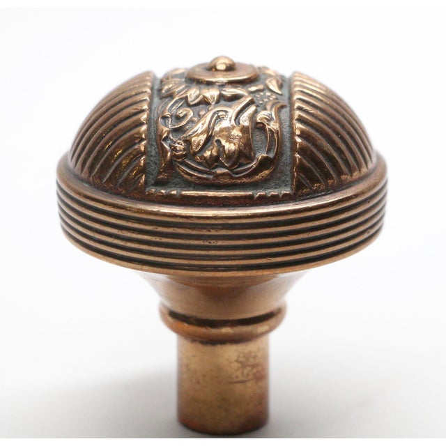 Antique Bronze Italian Renaissance Columbian Entry Door Knobs For Sale - Image 4 of 5