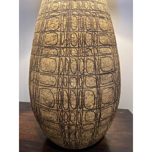 Mid-Century Modern Mid Century 1960s Sgraffito Lamp With Shade For Sale - Image 3 of 5