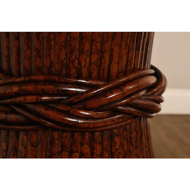 Brown Ficks Reed Round Glass Top 'Sheaf of Wheat' Dining Table For Sale - Image 8 of 18