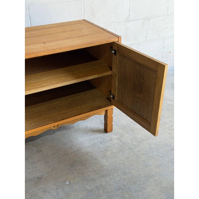 Vintage Danish Oak Cabinet by Henning Mid Century Scandinavian Storage Cabinet For Sale - Image 4 of 9