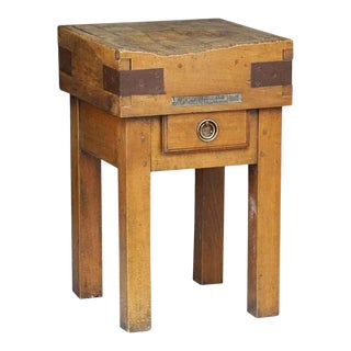Butcher's Chopping Block Table on Stand For Sale