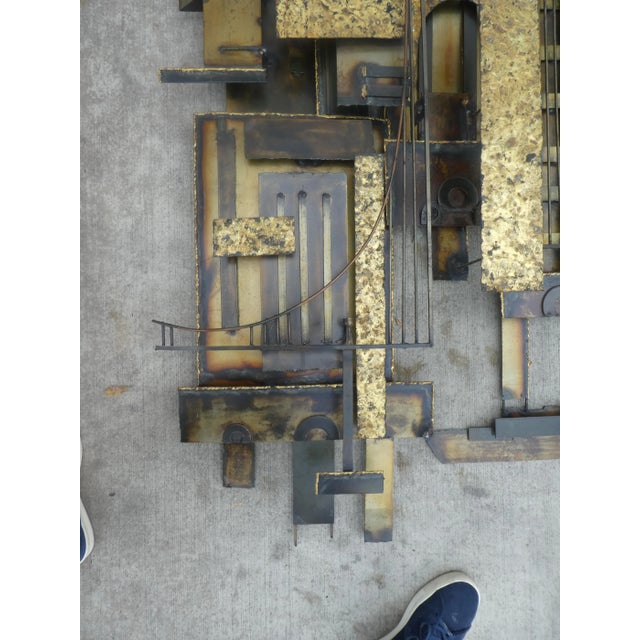 Silvio Giovenetti Large Mid-Century Silvio Giovenetti Brutalist Cityscape Wall Art For Sale - Image 4 of 13