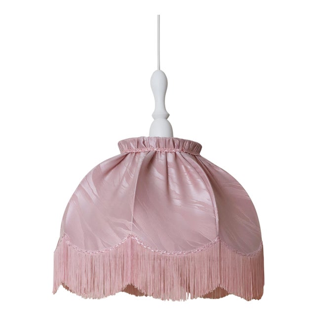 Pink Fabric Pendant Light in the style of Hans-Agne Jakobsson, 1970s For Sale