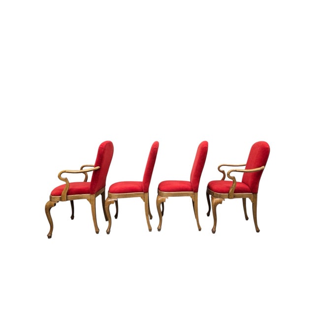 Mid 20th Century Vintage French Louis XV Style Carved Maple Dining Chairs – Set of 8 For Sale - Image 5 of 8
