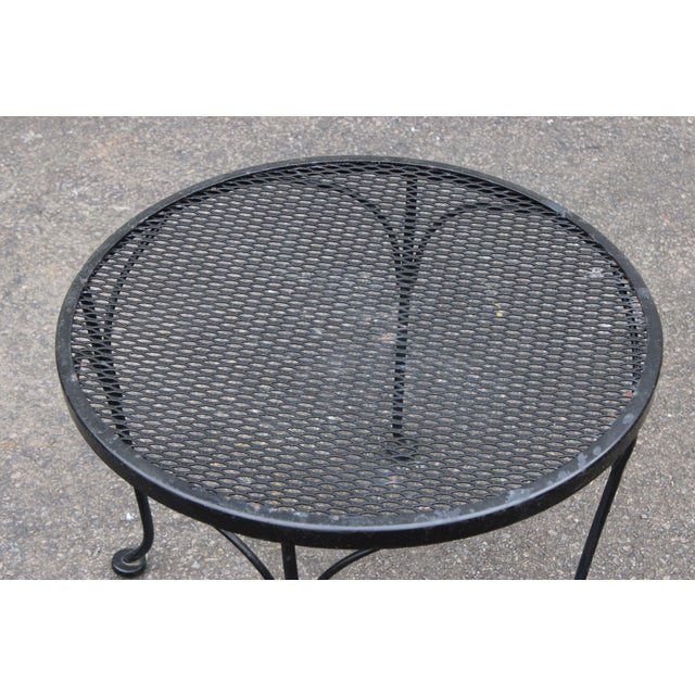 Woodard Pair of Wrought Iron Outdoor Patio Side Tables | Chairish