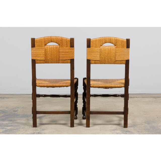 Antique French Provincial Oak Rush Seat Dining Chairs - Set of 6 For Sale - Image 18 of 18