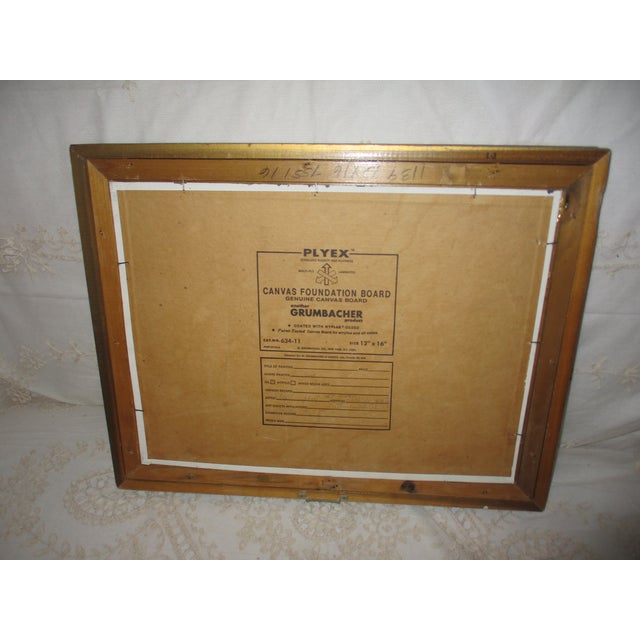 Mid Century Oil on Canvas Board Artist Signed Still Life Framed For Sale - Image 12 of 14