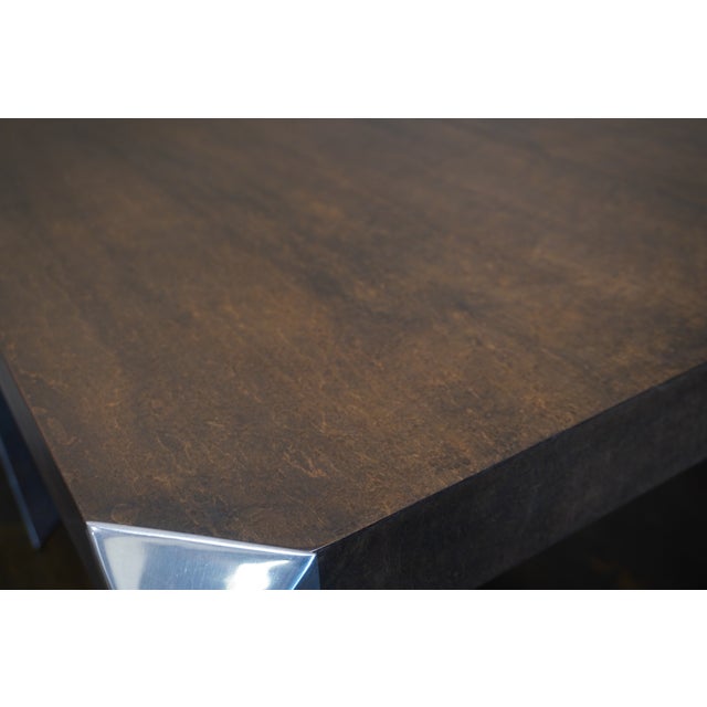 1970s 1970s Mid-Century Modern Extendable Dining Table With Chrome Legs by Baker Furniture For Sale - Image 5 of 9