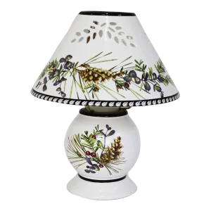 Lenox China Etchings Collection Pine Bough Tea Lamp - Candle Holder